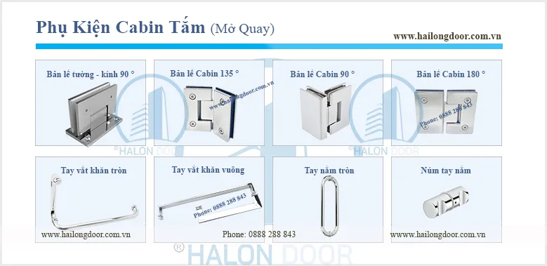 Vách kính nhà tắm/CB62 Bản lề Cabin tắm mở quay