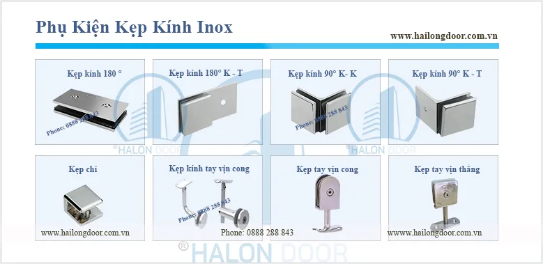 Phụ kiện Kẹp kính Inox