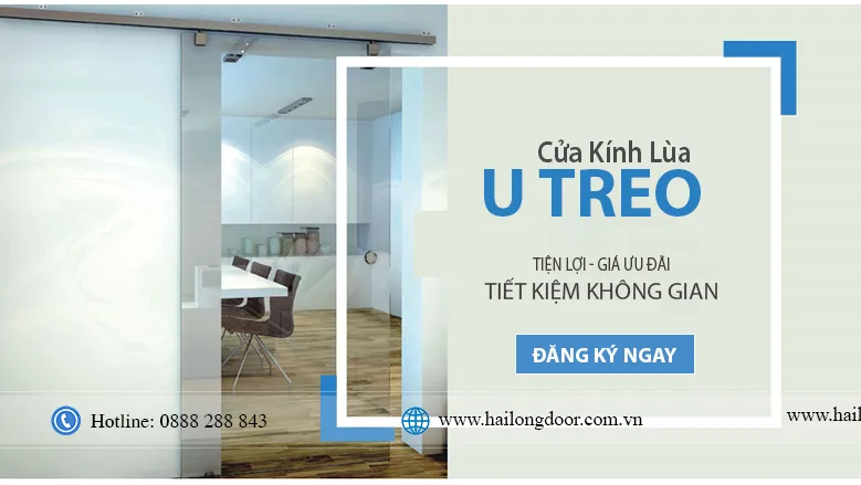Cửa kính lùa treo ray nhôm