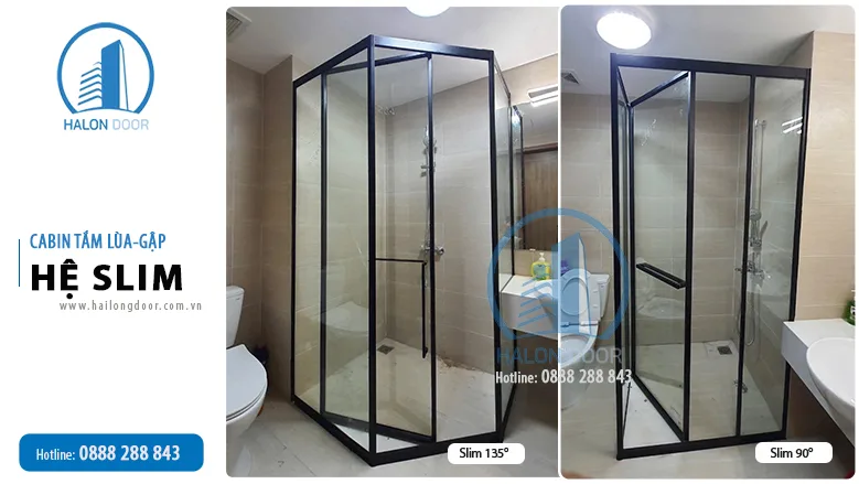 Cabin tắm slim trượt 135 độ