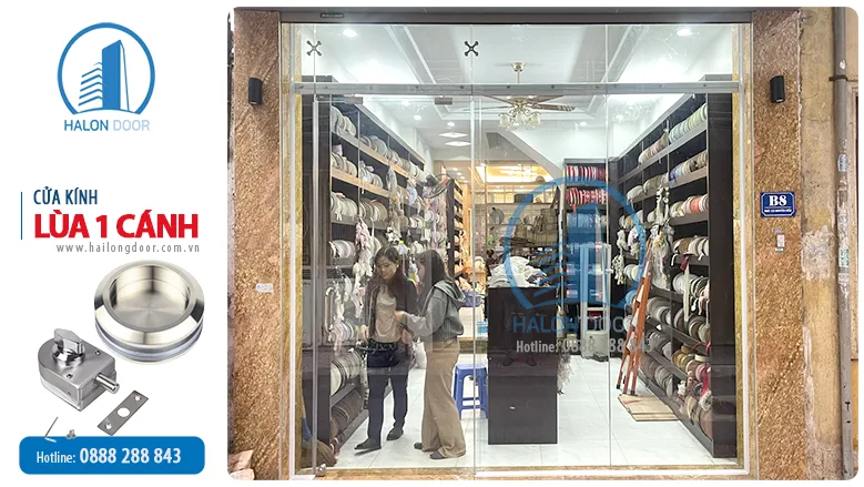 Cửa kính cường lực lùa 1 cánh