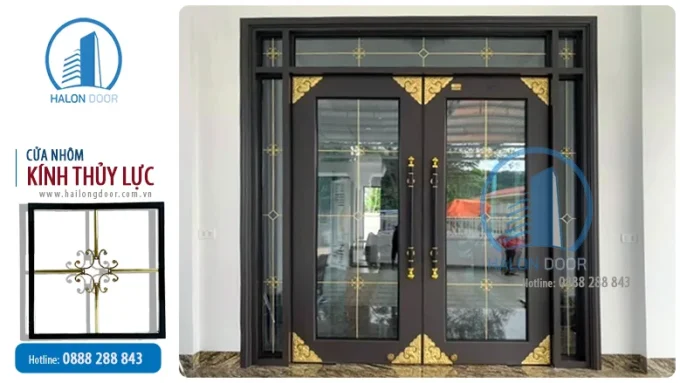 Cửa nhôm thủy lực 2 cánh