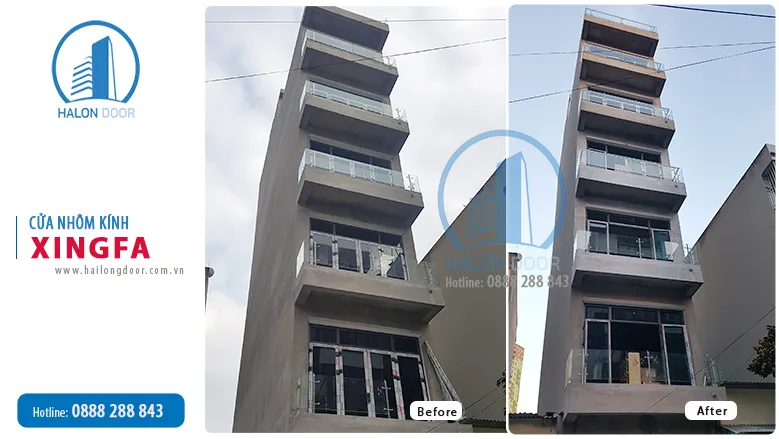 Cửa nhôm xingfa cho nhà ống