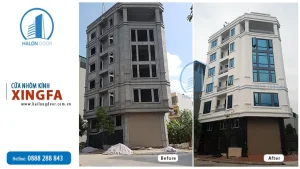 Cửa nhôm kính xingfa mặt tiền