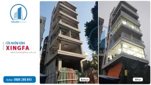 Cửa nhôm kính xingfa cho mặt tiền tòa nhà