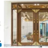 Cửa nhôm kính thủy lực vân gỗ