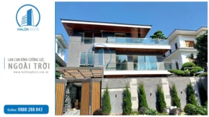 lan can kính cường lực ngoài trời