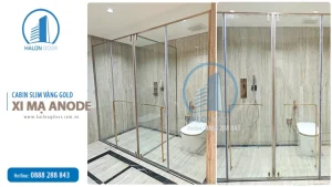 Cabin tắm slim vàng gold xi mạ anode
