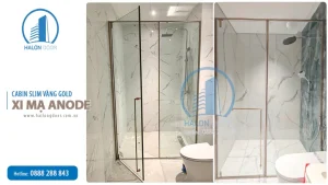 Cabin tắm slim vàng gold xi mạ anode