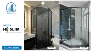 Cabin tắm slim kính xanh đen