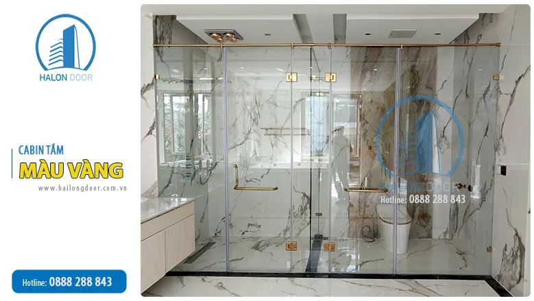 Cabin tắm inox màu vàng