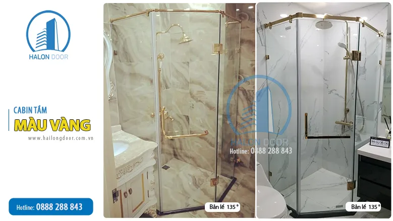 Cabin tắm inox màu vàng VVP
