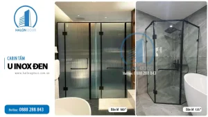 Cabin nhà tắm sử dụng u inox màu đen