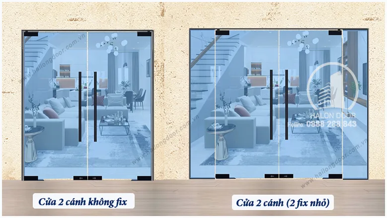 Cửa thủy lực 2 cánh 2 fix