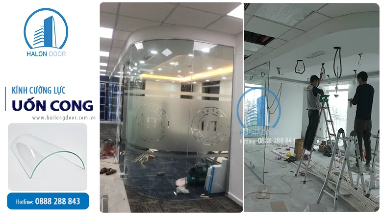 Vách kính cường lực uốn cong Vách kính cường lực uốn cong