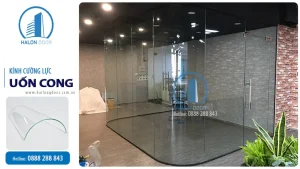 Vách kính cường lực uốn cong