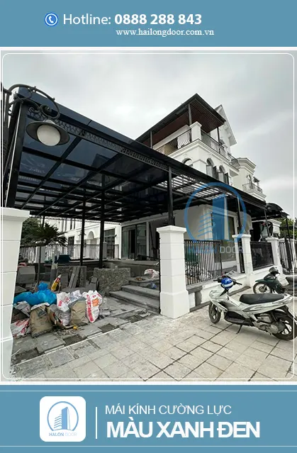 Mái kính cường lực màu xanh đen