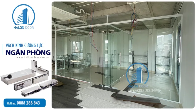 Vách kính cường lực ngăn phòng