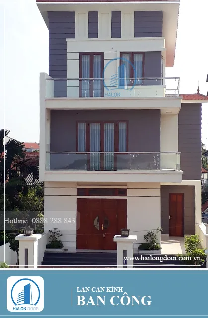 Lan can kính ngoài trời inox