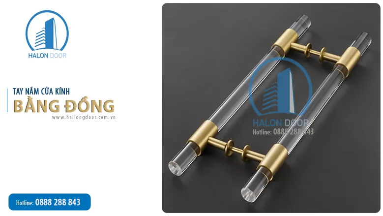Tay nắm cửa kính bằng đồng acrylic