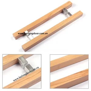 Tay nắm cửa kính bằng gỗ