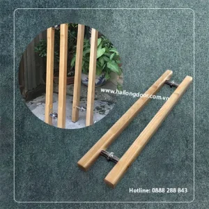 Tay nắm cửa kính bằng gỗ Roy