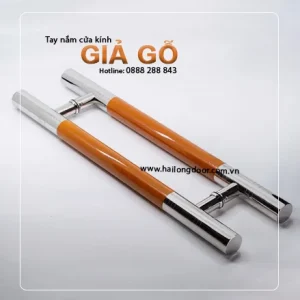 Tay nắm cửa kính giả gỗ