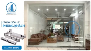 Cửa kính cường lực phòng khách