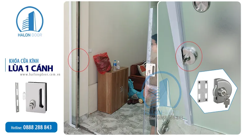 Tìm hiểu các dòng khóa cửa kính lùa 1 cánh, 2 cánh hiện nay Khóa cửa kính lùa 1 cánh