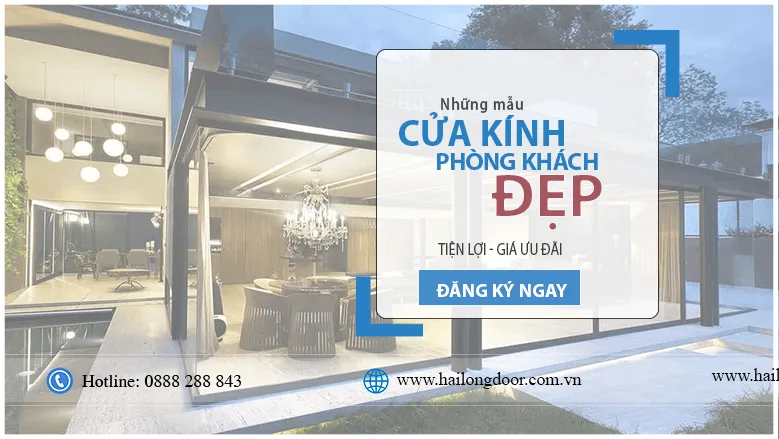 Những mẫu cửa kính cường lực phòng khách đẹp
